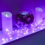 120 LED Purple Multi-Function Christmas String Lights with Clear Cable