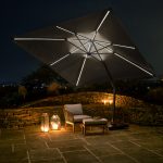 Platinum Challenger T2 Glow 3m x 3m Anthracite Grey Cantilever Free Arm Parasol