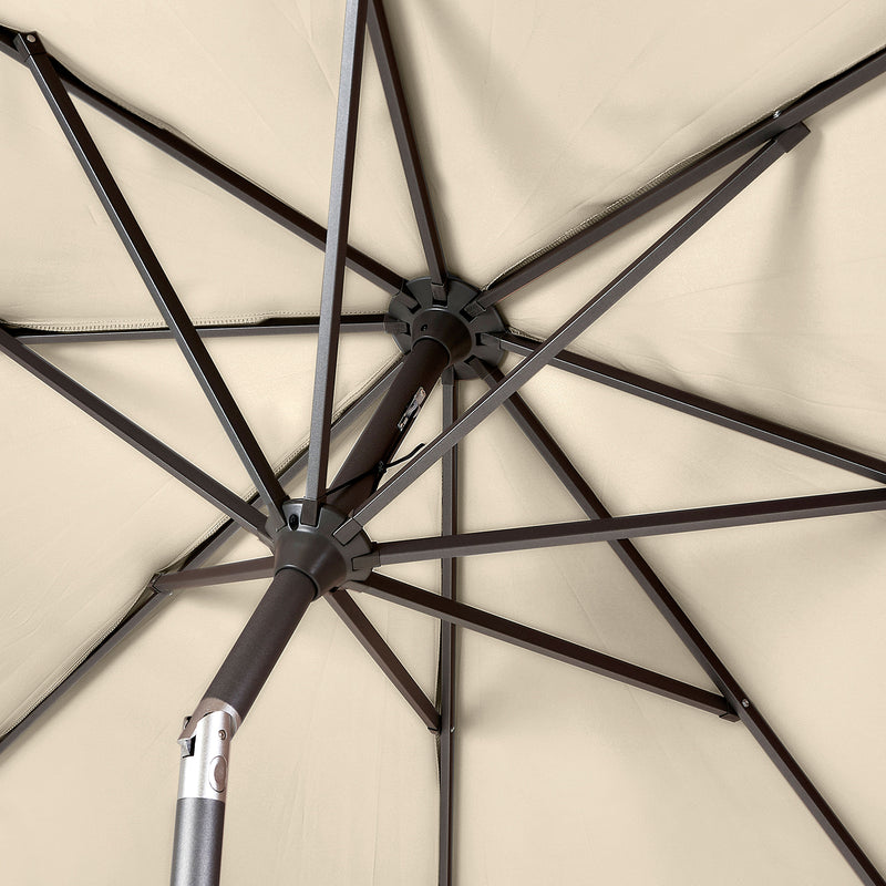 Platinum Riva 3m Round Crank and Tilt Champagne Garden Parasol - Image 6