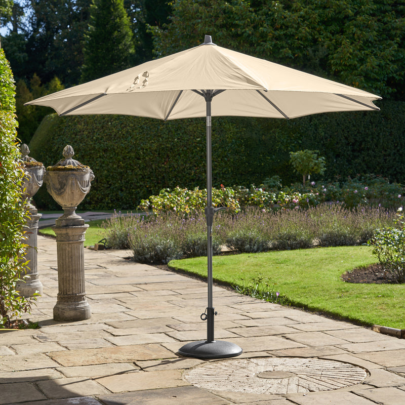 Platinum Riva 3m Round Crank and Tilt Champagne Garden Parasol - Image 5