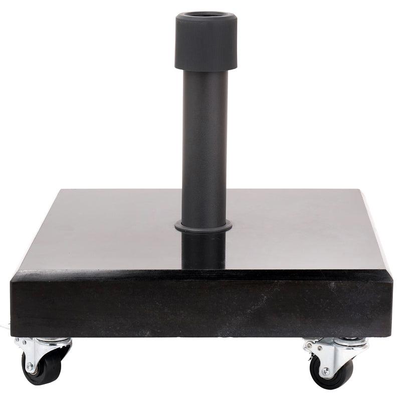 Platinum Rome 60kg Polished Black Granite Parasol Base with Wheels - Image 6