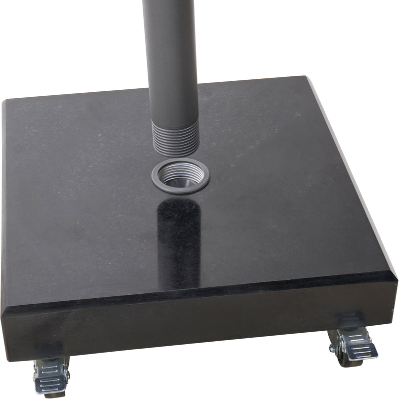 Platinum Rome 60kg Polished Black Granite Parasol Base with Wheels - Image 2