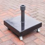 Platinum Rome 40kg Polished Black Granite Parasol Base with Wheels