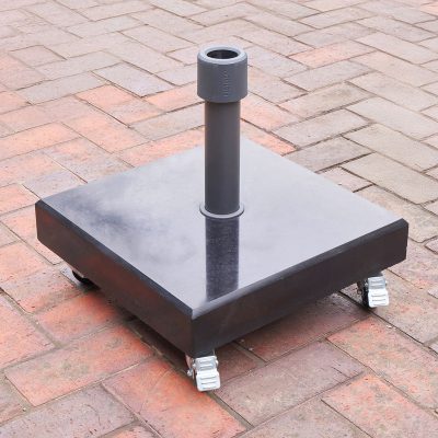 Platinum Rome 40kg Polished Black Granite Parasol Base with Wheels