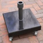Platinum Rome 60kg Polished Black Granite Parasol Base with Wheels