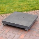 Platinum Ceramica Grey 90kg Fillable Cantilever Parasol Base with Wheels