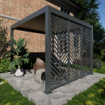 Bracken Outdoors Aluminium Laser Cut Insignia Screen for 4m Pergola