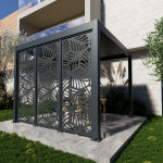 Bracken Outdoors Aluminium Laser Cut Botanica Screen  for 4m Pergola