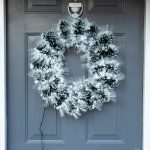 Christmas Wreath with White Tips and White Fibre Optics - Dark Green (60cm)