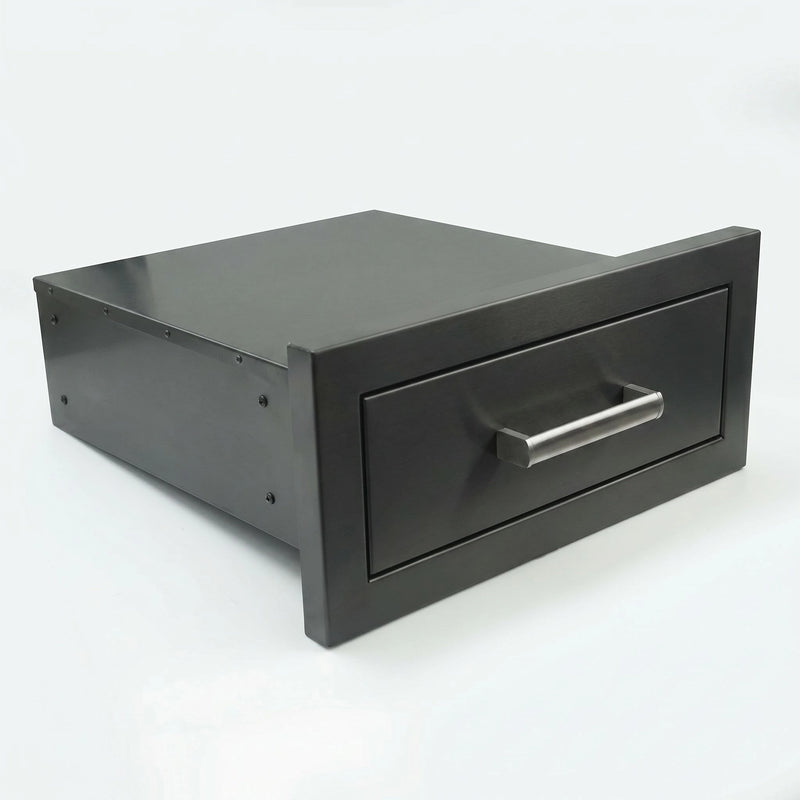 Draco Grills Black Stainless Steel Build-In Outdoor Kitchen Single Drawer - Image 2
