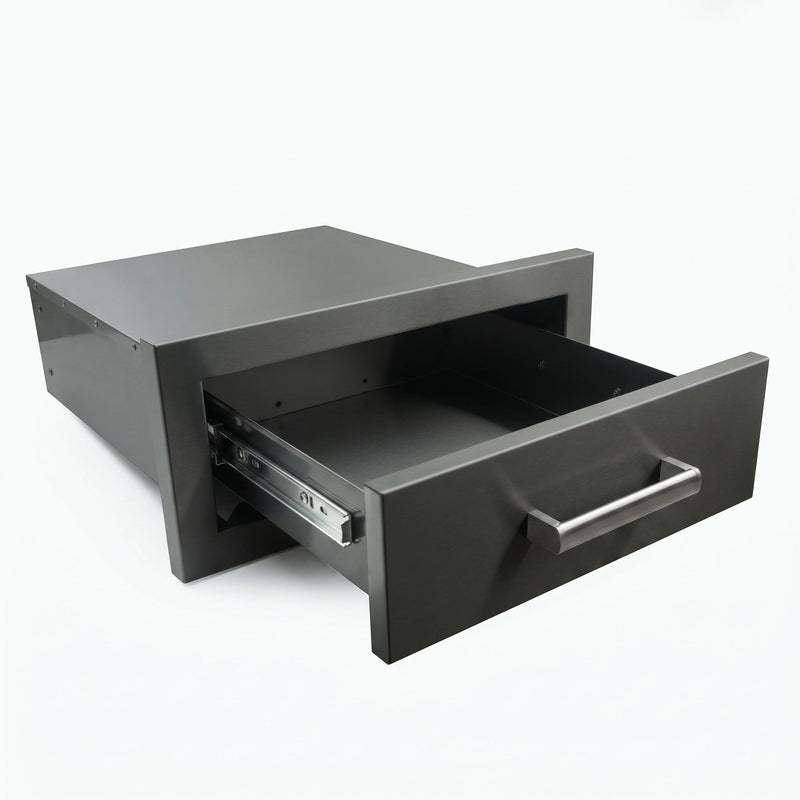 Draco Grills Black Stainless Steel Build-In Outdoor Kitchen Single Drawer - Image 6