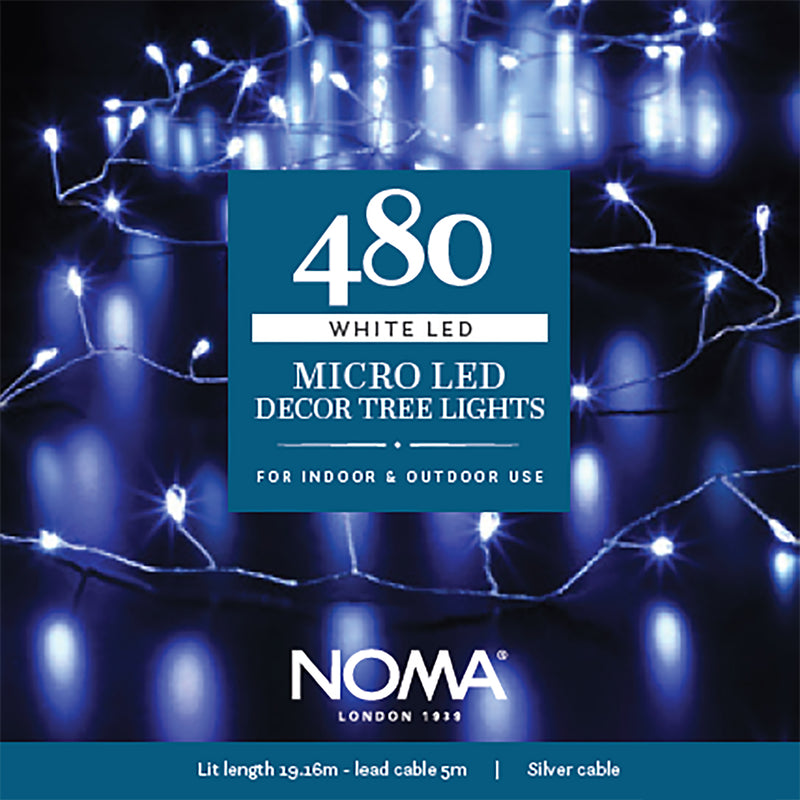 Noma White Micro Decor Christmas Tree Static Lights With Silver Wire - 360, 480, 720 - Image 2