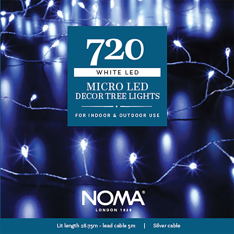 Noma White Micro Decor Christmas Tree Static Lights With Silver Wire - 360, 480, 720 - Image 3