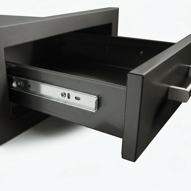 Draco Grills Black Stainless Steel Build-In Outdoor Kitchen Single Drawer - Image 4