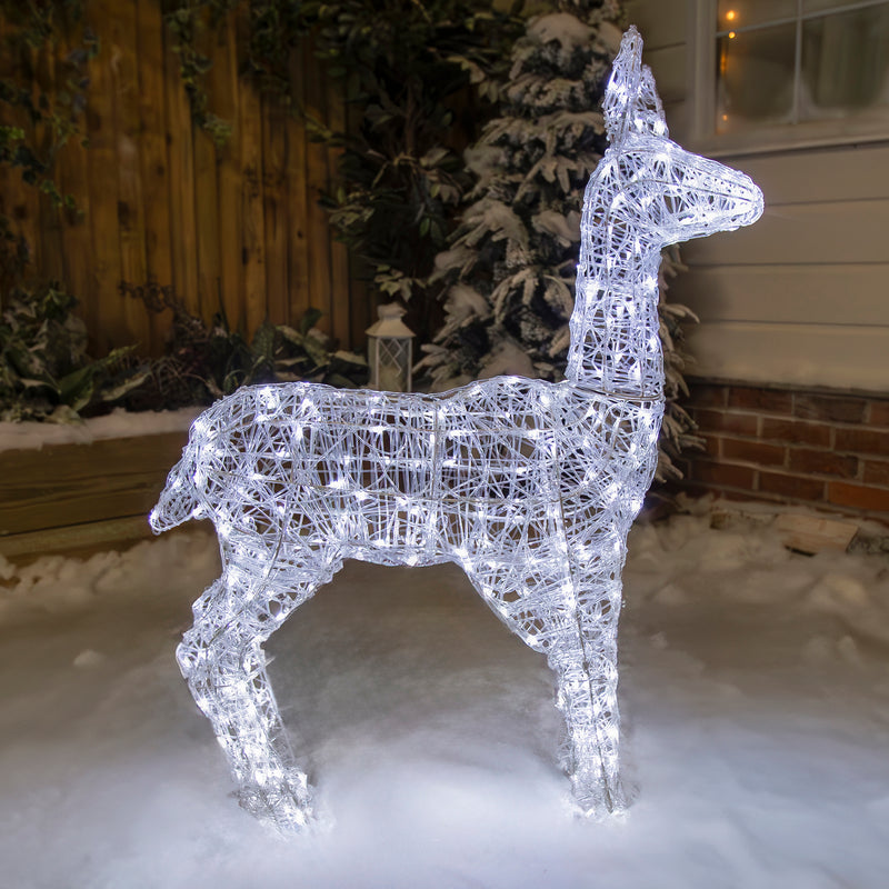 Christmas Reindeer Light - 98CM Soft Acrylic Light Up Doe with 230 White LEDs - Image 2