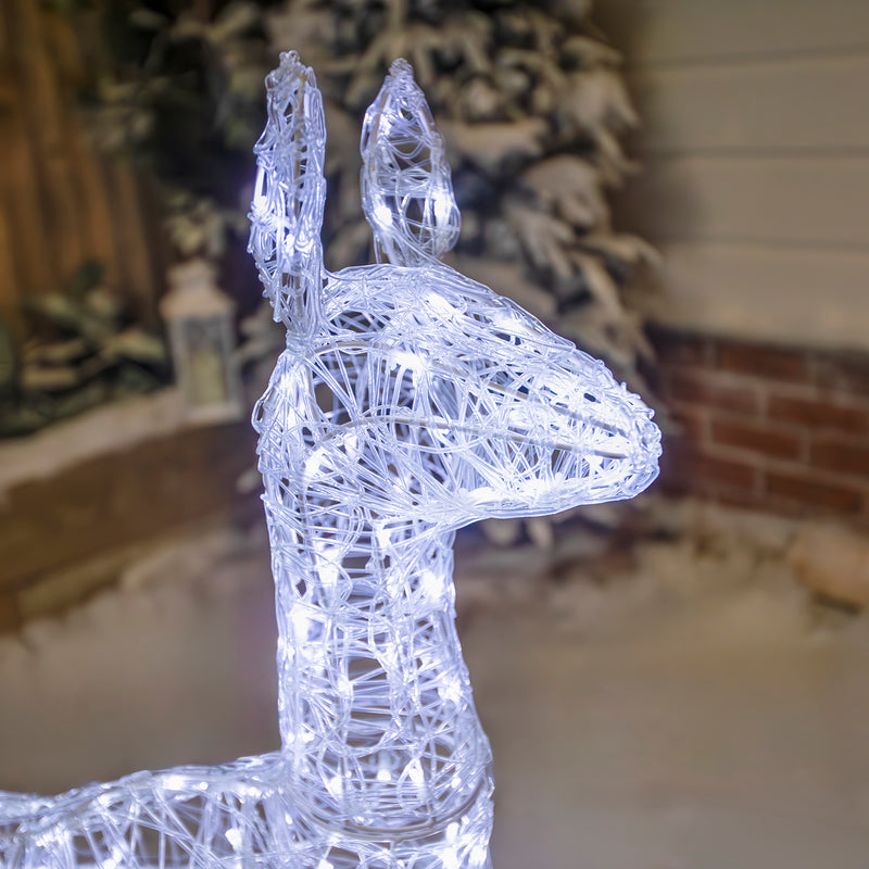 Christmas Reindeer Light - 98CM Soft Acrylic Light Up Doe with 230 White LEDs - Image 3
