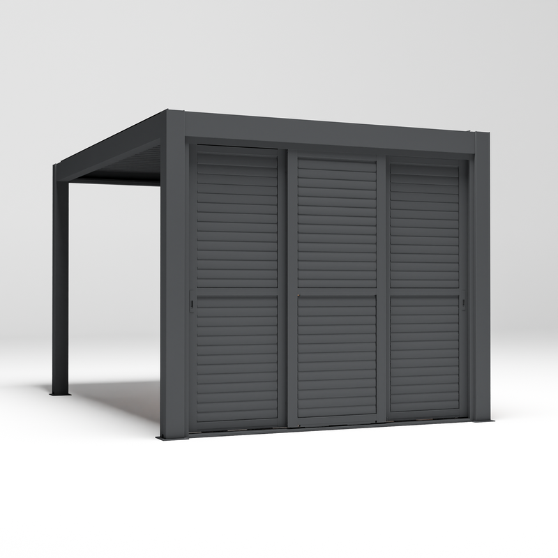 Bracken Outdoors Louvre Shutters Sliding Panel Kit for 3m Garden Pergola - Image 2
