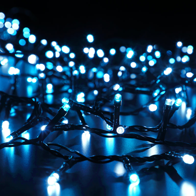 Noma Ice Blue Outdoor Decor Christmas Tree LED Lights With Green Cable 480, 720, 960, 2000