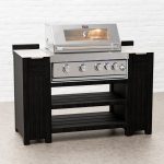 Draco Grills Teak Carbon Line 4 Burner Stainless Steel BBQ Cabinet with Ceramic Top