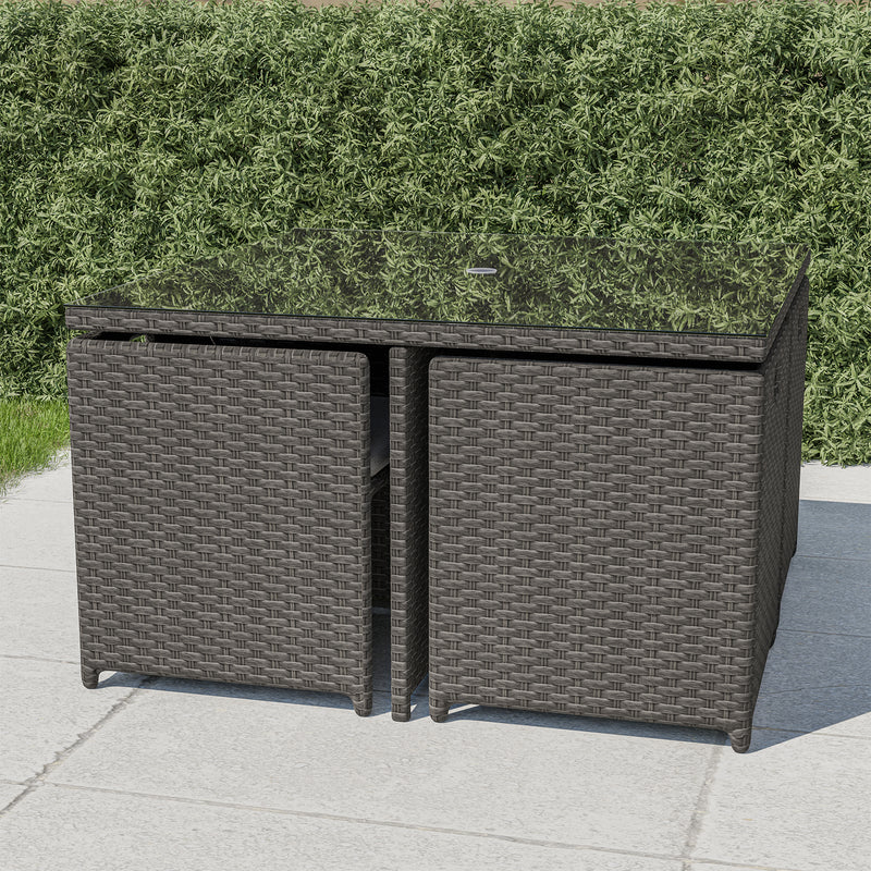 Bracken Outdoors Dakota Grand 4 - 8 Seater Rattan Garden Cube Set -Grey - Image 4