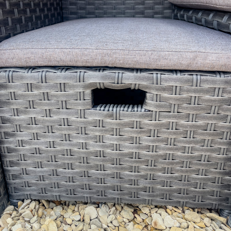 Bracken Outdoors Dakota Grand 4 - 8 Seater Rattan Garden Cube Set -Grey - Image 7