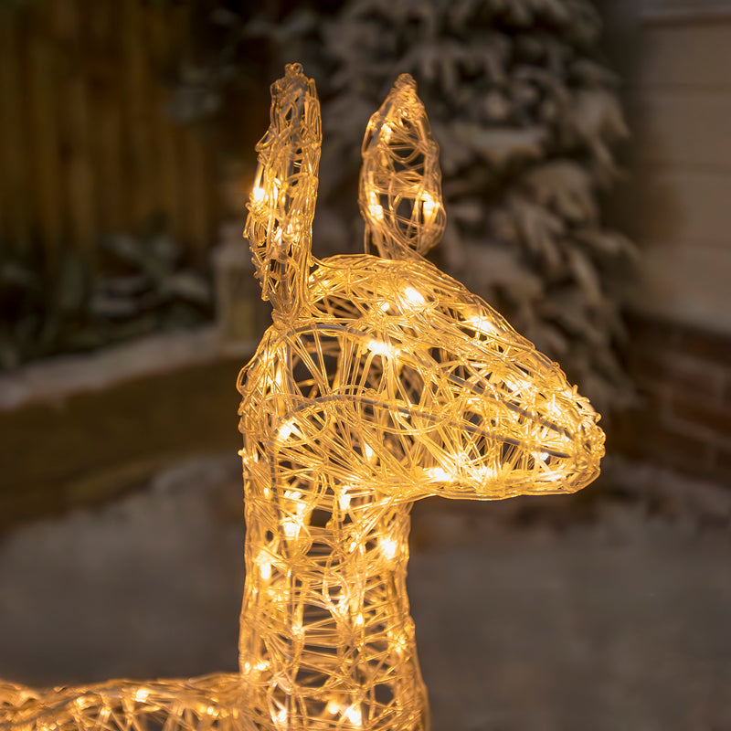 Christmas Reindeer Light - 98CM Soft Acrylic Light Up Doe with 230 White LEDs - Image 5