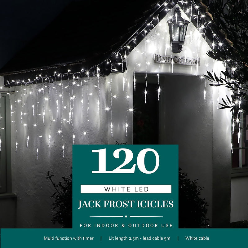 Noma Christmas White Multifunction Jack Frost Icicles With Clear Cable 120, 360, 720 - Image 2
