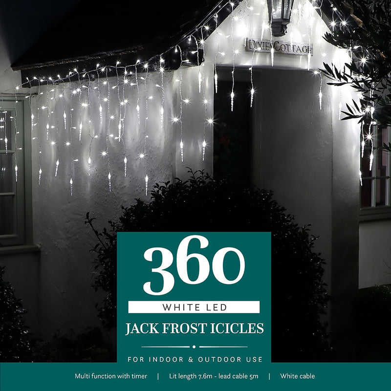 Noma Christmas White Multifunction Jack Frost Icicles With Clear Cable 120, 360, 720 - Image 3