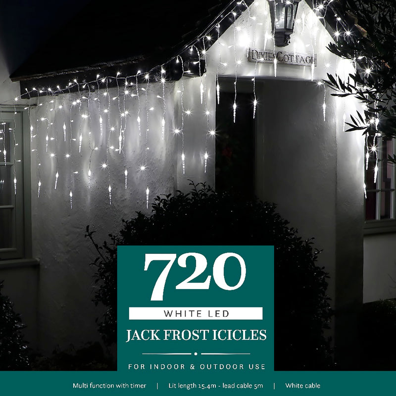 Noma Christmas White Multifunction Jack Frost Icicles With Clear Cable 120, 360, 720 - Image 4
