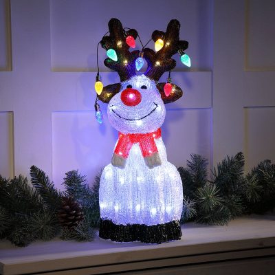 50cm Acrylic Reindeer with LED String Lights by The Christmas Centre