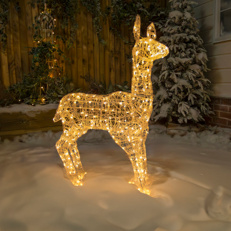 Christmas Reindeer Light - 98CM Soft Acrylic Light Up Doe with 230 White LEDs - Image 8