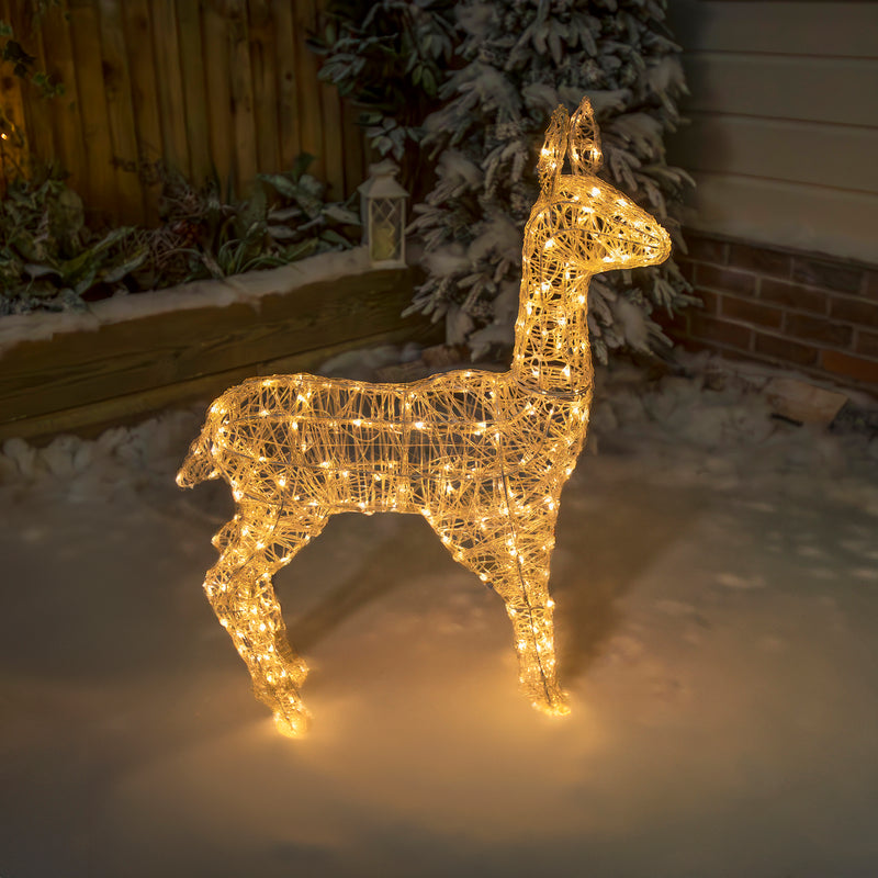 Christmas Reindeer Light - 98CM Soft Acrylic Light Up Doe with 230 White LEDs - Image 9