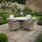 Bracken Outdoors Ashford Weave 4 Seat Round Dining Rattan Garden Furniture Set
