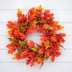 The Christmas Centre 26in Prelit Blaze Autumn Wreath with Warm White Battery Operated LED Lights