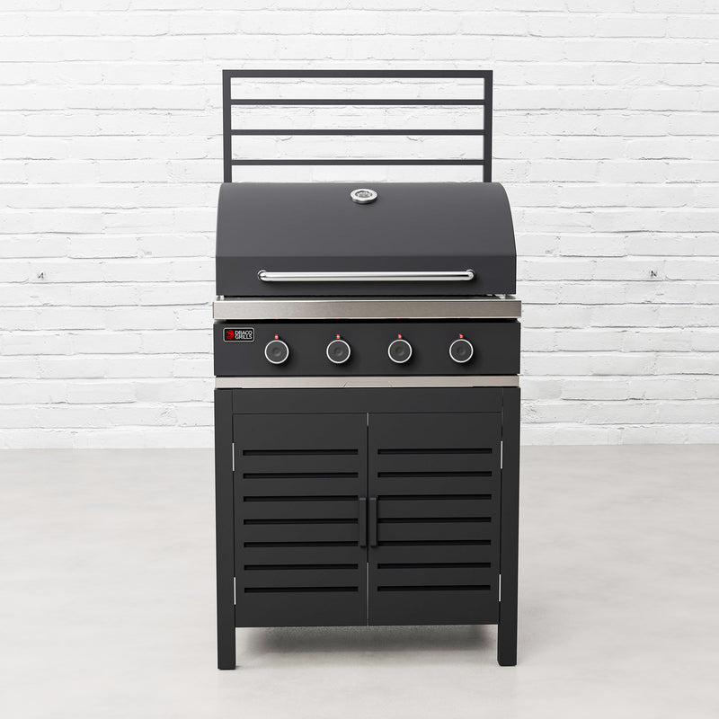 Draco Grills Scandic Modular 4 Burner Barbecue Cabinet with Double Shelf Unit - Image 9
