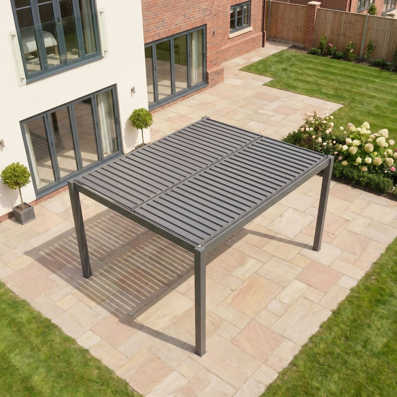 Bracken Outdoors Gemini 4m x 4m Grey Square Aluminium Garden Pergola - Image 2