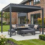Bracken Outdoors Luna 3m x 3m Anthracite Grey Square Metal Garden Pergola