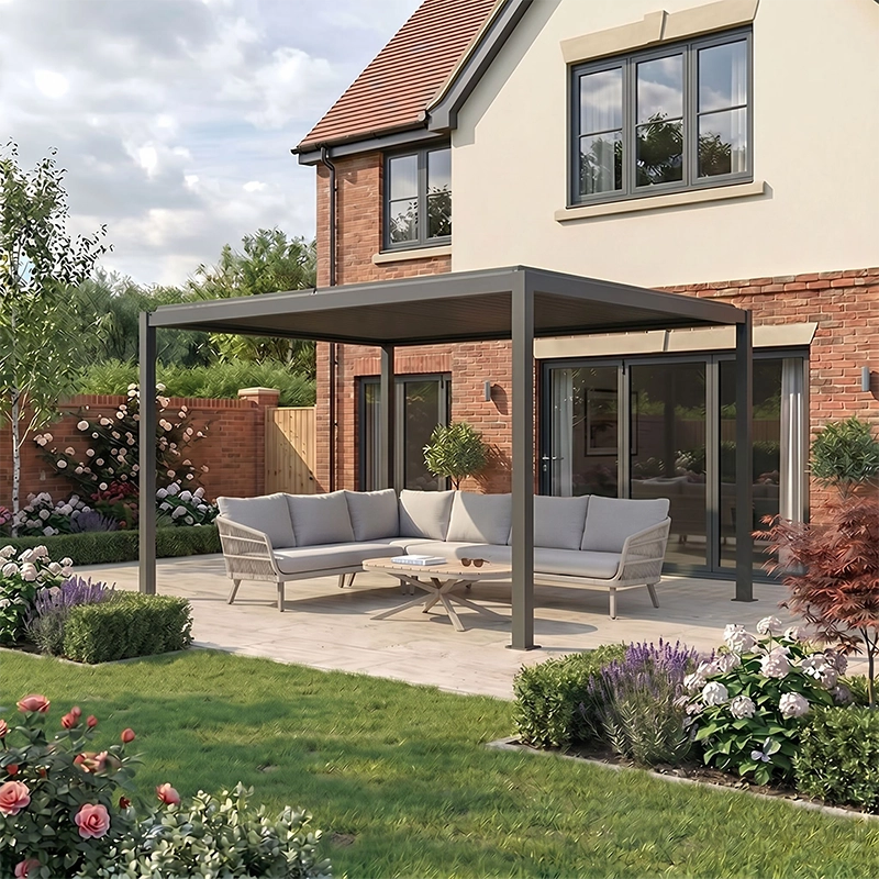 Bracken Outdoors Luna 3m x 4m Anthracite Grey Metal Rectangular Garden Pergola - Image 6