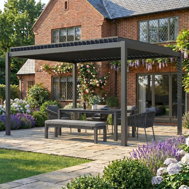 Bracken Outdoors Luna 3m x 4m Anthracite Grey Metal Rectangular Garden Pergola - Image 5