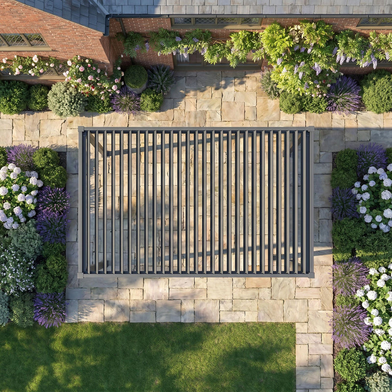 Bracken Outdoors Luna 3m x 4m Anthracite Grey Metal Rectangular Garden Pergola - Image 3