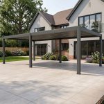 Bracken Outdoors Meridian 8m x 4m Motorised Grey Aluminium Garden Pergola with LED Lights