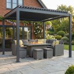 Bracken Outdoors Aurora 3m x 3m Anthracite Grey Square Garden Pergola