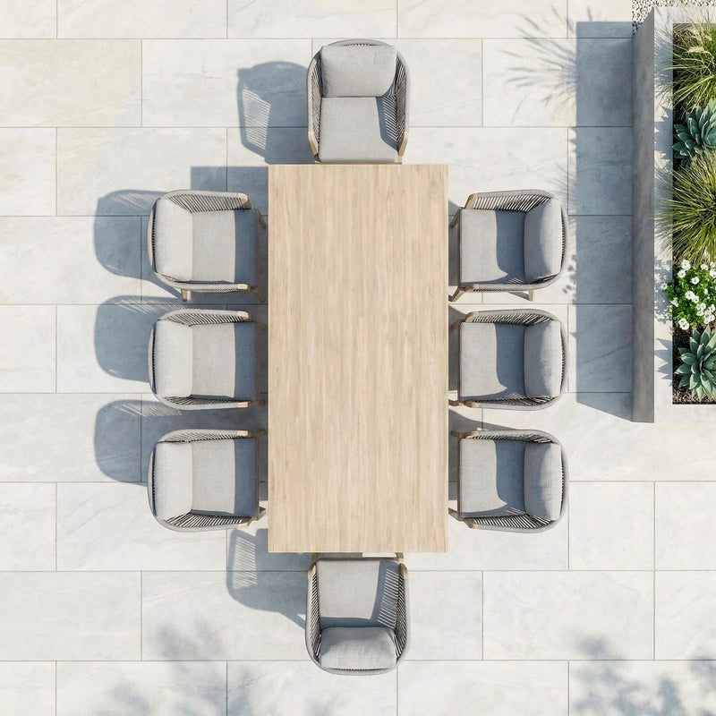 Bracken Outdoors Canberra 8 Seat Rectangular Aluminium & Rope Dining Garden Furniture Set - Image 4