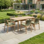 Bracken Outdoors Tetbury Acacia Wood and Rope 6 Seat Rectangular Dining Set