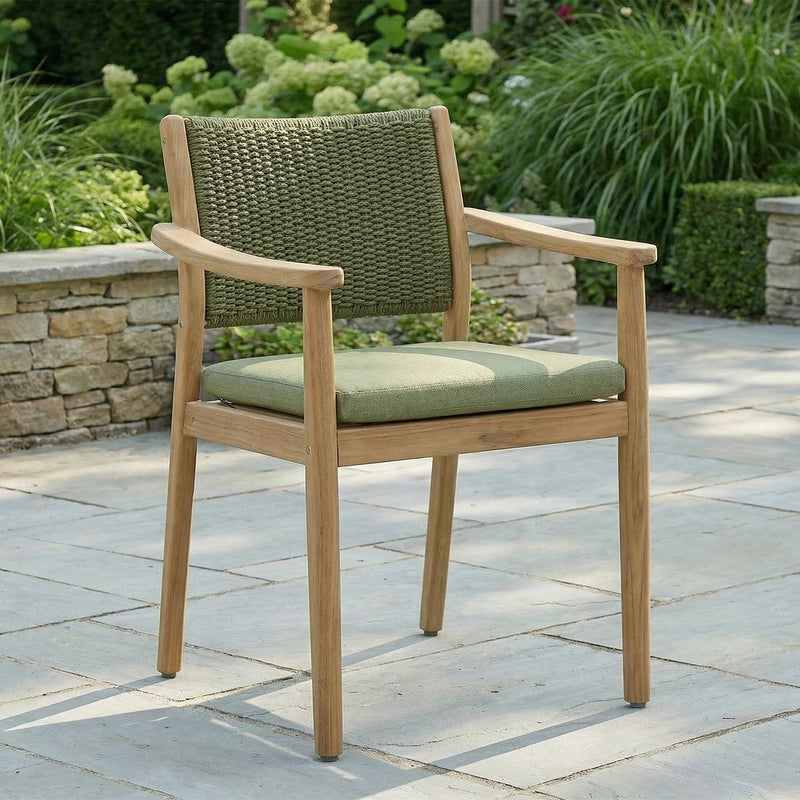 Bracken Outdoors Tetbury Acacia Wood and Rope 4 Seat Round Dining Set - Image 5