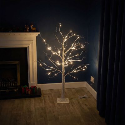 4ft (120cm) LED Lit Twig Christmas Tree with 56 Warm White LED Lights