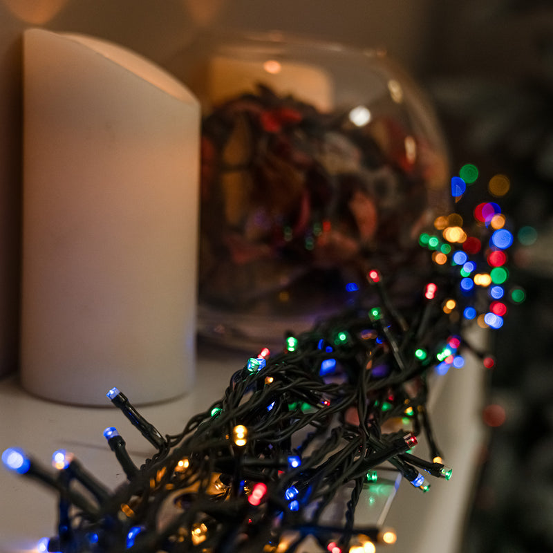 Multi-Coloured Battery Multi-Function Christmas String Lights with Green Cable 50,100,200,400 LEDs - Image 2