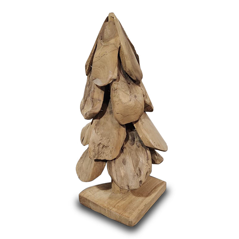 Natural Teak Wooden Christmas Tree - 30cm - Image 6