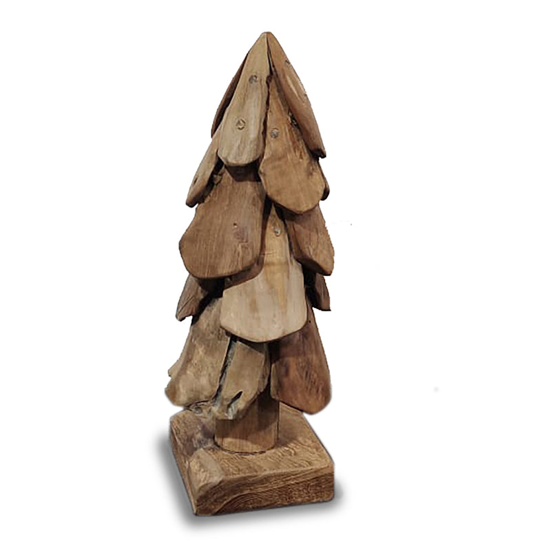 Natural Teak Wooden Christmas Tree - 60cm - Image 4