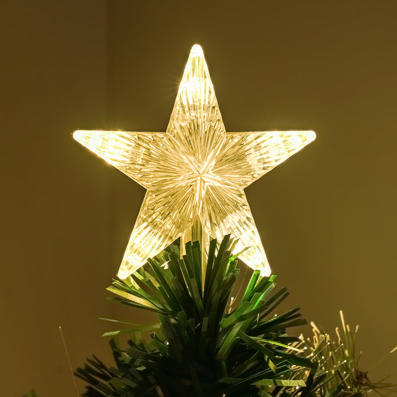 Green Fibre Optic Christmas Tree 3ft - 7ft with Berries, Cones and Warm White LED Stars - Image 10